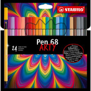 Stabilo Pen 68 Arty Pack de 24 Rotuladores - Punta de Fibra - Trazo de 1mm aprox. - Tinta a Base de Agua - Capuchon Ventilado - Colores Surtidos