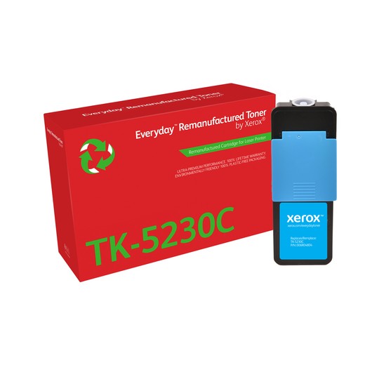 Xerox Everyday Kyocera TK5220/TK5230 Cyan Cartucho de Toner Remanufacturado - Reemplaza 1T02R9CNL1/1T02R9CNL0/TK5220C/TK5230C