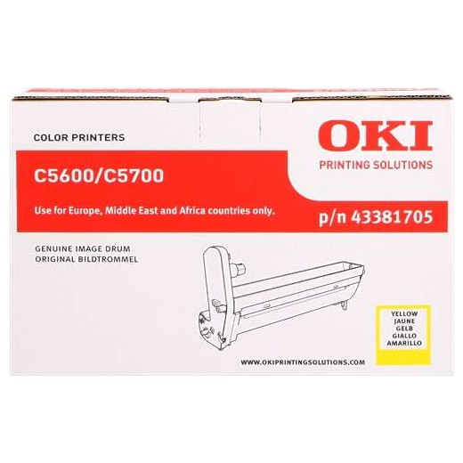 OKI C5600/C5700 Amarillo Tambor de Imagen Original - 43381705 (Drum)