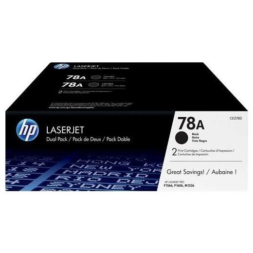 HP CE278A Negro Pack de 2 Cartuchos de Toner Originales - 78A