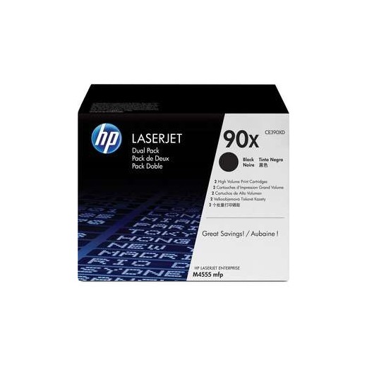 HP CE390X Negro Pack de 2 Cartuchos de Toner Originales - 90X