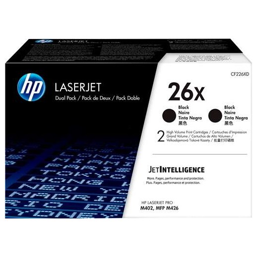 HP CF226X Negro Pack de 2 Cartuchos de Toner Originales - 26X