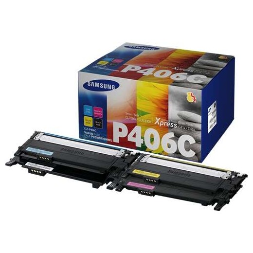 Samsung CLP360/CLX3305 Pack de 4 Cartuchos de Toner Originales - CLT-P406C/SU375A