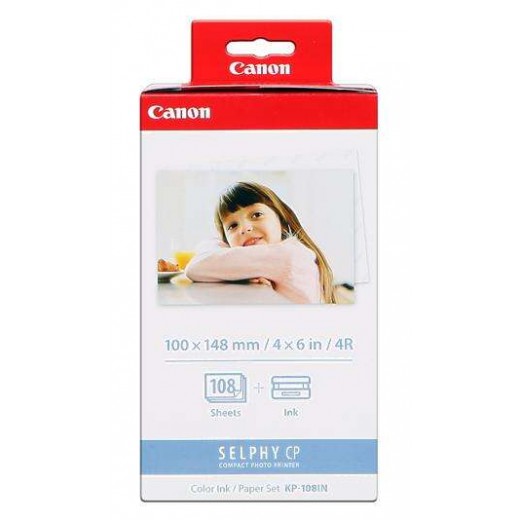 Canon KP-108IN Pack de Tinta Original y 108 Hojas Papel Fotografico