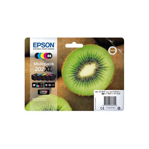 Epson 202XL Pack de 5 Cartuchos de Tinta Originales - C13T02G74010