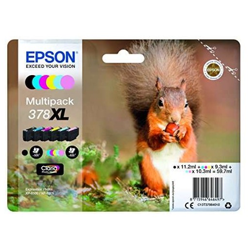 Epson 378XL Pack de 6 Cartuchos de Tinta Originales - C13T37984010