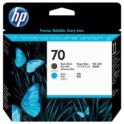 HP 70 Negro Mate/Cyan Cabezal de Impresion Original - C9404A