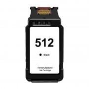 Canon PG512/PG510 Negro Cartucho de Tinta Remanufacturado - Muestra Nivel de Tinta - Reemplaza 2969B001/2970B001