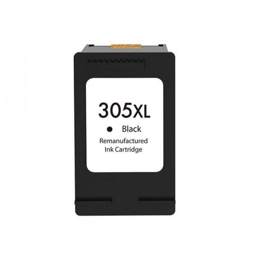 HP 305XL Negro Cartucho de Tinta Remanufacturado - Muestra Nivel de Tinta - Reemplaza 3YM62AE/3YM61AE