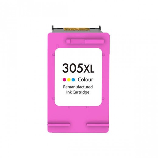 HP 305XL Color Cartucho de Tinta Remanufacturado - Muestra Nivel de Tinta - Reemplaza 3YM63AE/3YM60AE