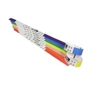 Zebra Z-Band Pack de 6 Rollos de 200 Pulseras Adhesivas Blancas y Borde Rojo 25x279mm