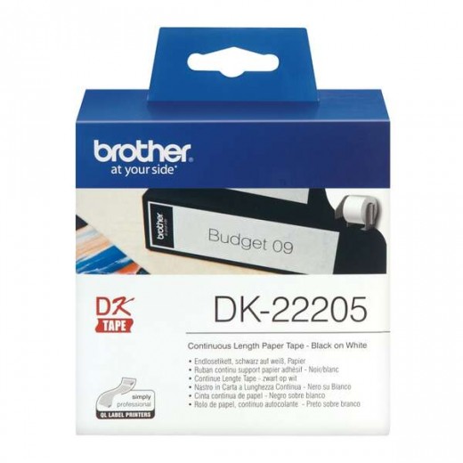 Brother DK22205 - Etiquetas Originales de TamaÃ±o personalizado - Ancho 62mm x 30