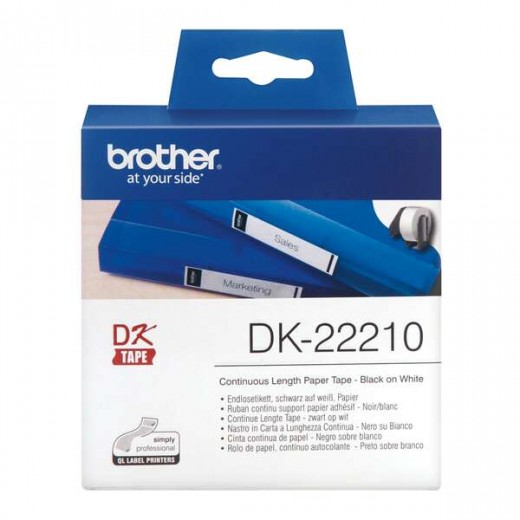 Brother DK22210 - Etiquetas Originales de TamaÃ±o personalizado - Ancho 29mm x 30