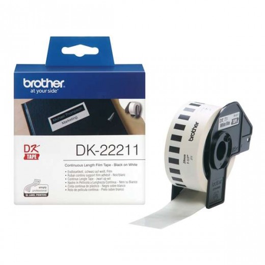 Brother DK22211 - Etiquetas Originales de TamaÃ±o personalizado - Ancho 29mm x 15