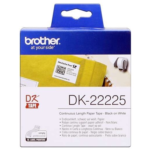 Brother DK22225 - Etiquetas Originales de TamaÃ±o personalizado - Ancho 38mm x 30
