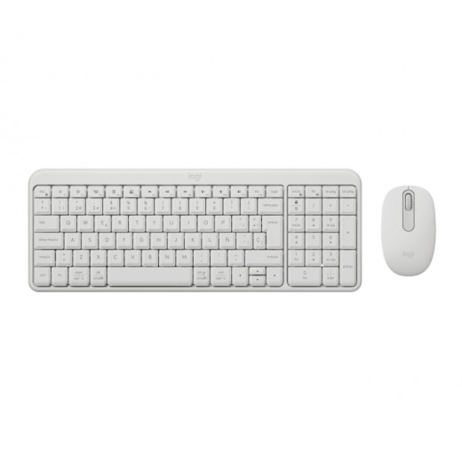 Logitech MK250 Compact Bluetooth Wireless Combo Pack Inalambrico + Raton - Uso Ambidiestro - Indicadores Led - Color Blanco
