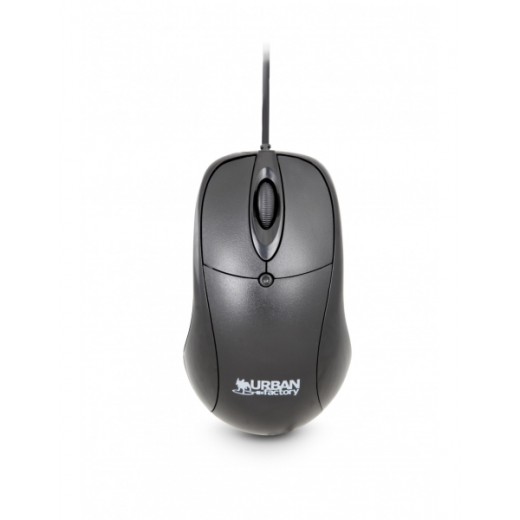 Urban Factory Raton con Cable USB - 800dpi - Uso Ambidiestro - Color Negro