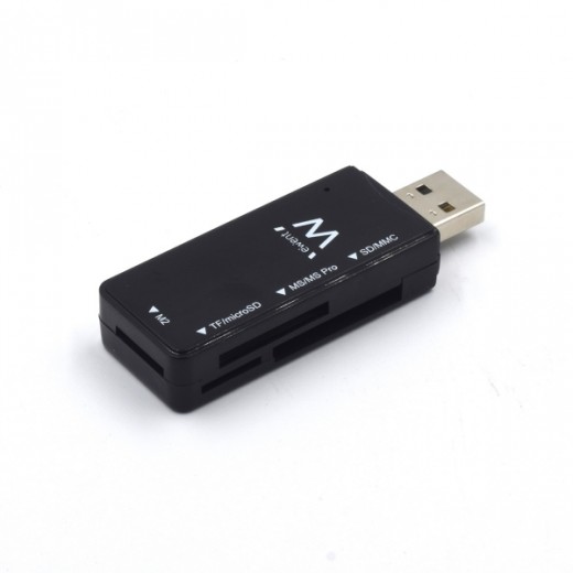 Ewent Lector de Tarjetas Externo USB 2.0 - Velocidad de Transferencia hasta 480Mbps - Color Negro