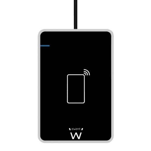 Ewent Lectores de Tarjetas Inteligentes DNIe y NFC - Cable de 0.6m - Sin Contacto - Color Negro