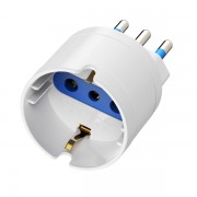 Ewent Adaptador de Viaje para Toma de Enchufe Italiana Tipo L 16A - Hembra Tipo L/Schuko - Color Blanco