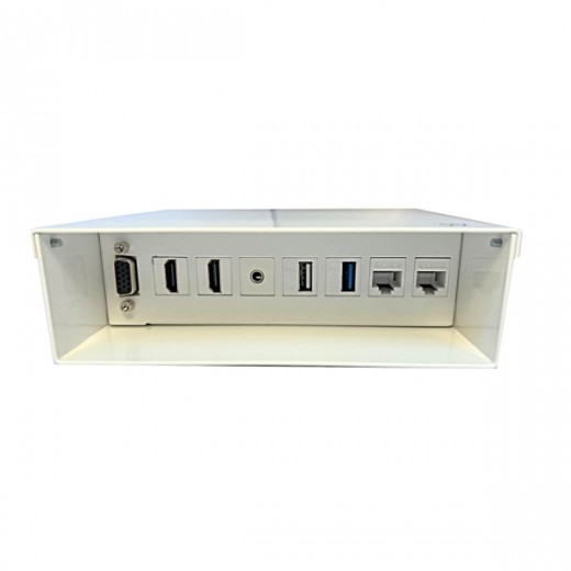Ewent Caja de Conexiones Multimedia y Red - VGA - 2xHDMI - Jack3.5 - 2xUSB - 2xRJ45 - Color Blanco