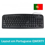 Ewent Teclado con Cable USB - Disposicion Portuguesa QWERTY PT - Plastico ABS - Teclas Silenciosas - Cable de 1.2m - Color Negro