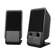 Ewent Altavoces Estereos de Sobremesa de 12W - Alimentacion USB - Jack de 3.5mm - Control de Volumen - Color Negro