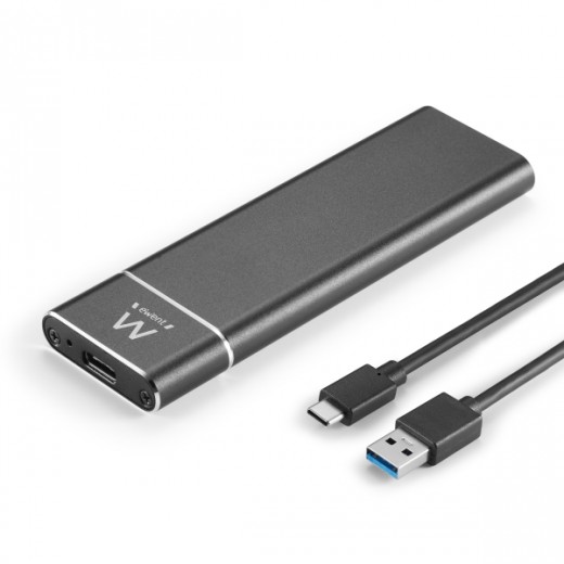 Ewent Carcasa Externa para SSD M.2 - USB-C 3.2 Gen1 - Aluminio - Disipacion de Calor - Indicador LED - Color Negro