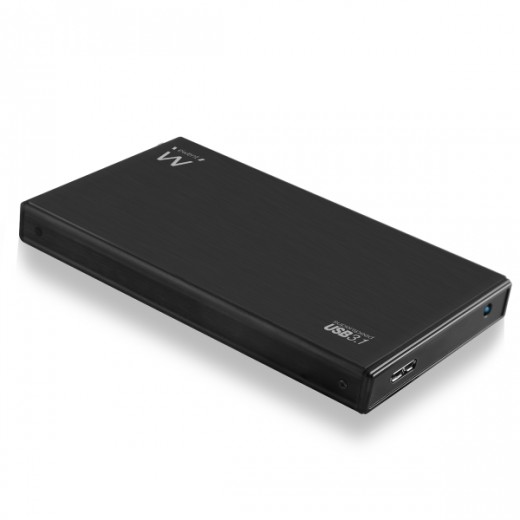 Ewent Carcasa Externa para HDD/SSD de 2.5" SATA - USB 3.2 Gen1 - Aluminio - Cable de 60cm - Indicador LED - Color Negro