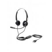 Urban Factory Movee Auriculares Supraaurales de Diadema - Mando a Distancia - Conexion USB-A Plug & Play - Color Negro