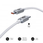 Subblim Cable Optimus USB-C - 60W - Nylon Trenzado - 480Mbps - 2 Metros - Color Blanco