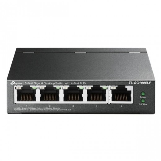 TP-Link Switch de Sobremesa - 5 Puertos Gigabit con 4 Puertos PoE