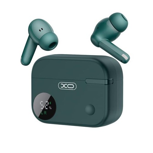 XO G34 Auriculares Bluetooth 5.4 - TWS - Cancelacion de Ruido ENC+ANC - Caja con Display LCD - Color Verde