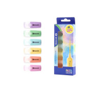 Bismark Pack de 6 Mini Marcadores Fluorescentes Pastel - Punta Fina - Tinta de Secado Rapido - Ideal para Subrayar y Resaltar - Colores Surtidos