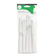 Daler Rowney Simply Pack de 5 Espatulas de Plastico - Diferentes Formas - Plastico Duradero - Color Blanco