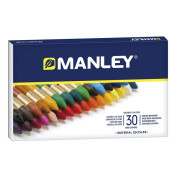 Manley Pack de 30 Ceras Blandas de Trazo Suave - Ideal para Tecnicas y Aplicaciones Variadas - Amplia Gama de Colores - Colores Surtidos