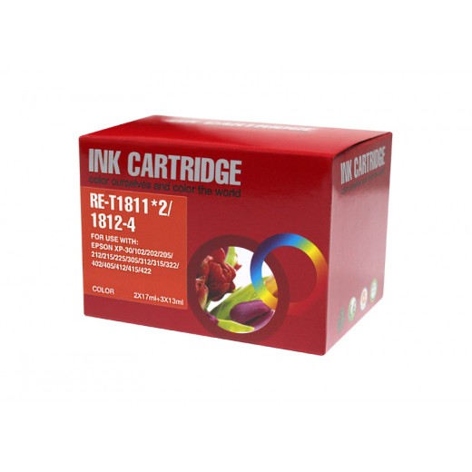 Compatible epson t1816 multipack de 5 cartuchos de tinta  EI-T1816PK-5