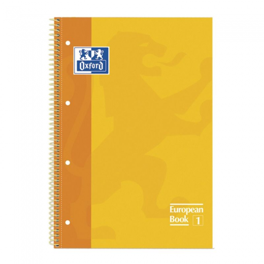 Cuaderno con espiral cuadriculado oxford european book 1 100430200/ a4+/ 80 hojas/ amarillo