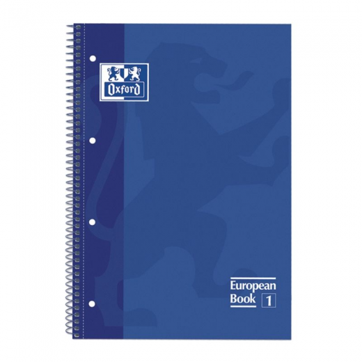 Cuaderno con espiral cuadriculado oxford european book 1 100430197/ a4+/ 80 hojas/ azul
