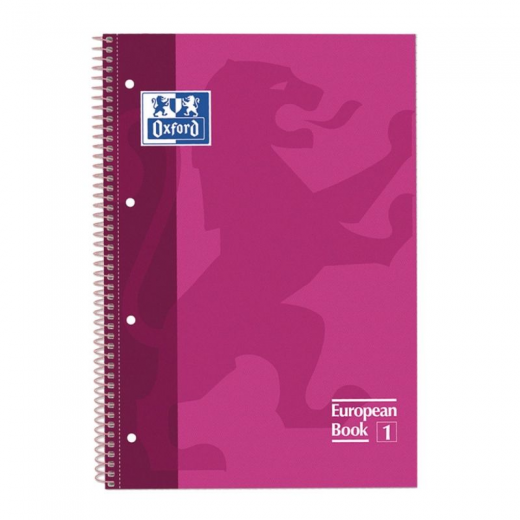 Cuaderno con espiral cuadriculado oxford european book 1 100430270/ a4+/ 80 hojas/ rosa