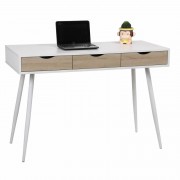 Mesa de escritorio eurosilla ucla - 50 x 75 x 110cm / acabado blanco y roble