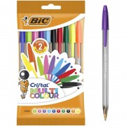 Bolígrafos de tinta de aceite bic cristal 943437/ 10 unidades/ colores surtidos