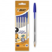 Bolígrafos de tinta de aceite bic cristal 802052/ 5 unidades/ azules