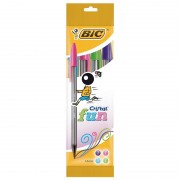 Bolígrafos de tinta de aceite bic cristal fun 8957921/ 4 unidades/ colores surtidos