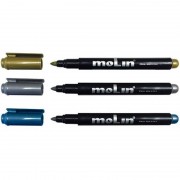 Rotuladores de tinta metálica molin visión rtm220-03/ 3 unidades/ 1-2 mm/ colores surtidos