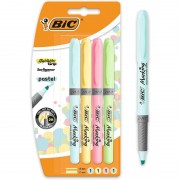 Marcadores fluorescentes bic highlighter grip/ 4 unidades/ colores pastel surtidos