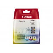 Canon CLI8 Pack de 3 Cartuchos de Tinta Originales - Cian