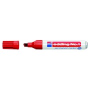 Edding Nº1 Rotulador Permanente - Punta Biselada - Trazo entre 1 y 5 mm. - Recargable - Secado Instantaneo - Color Rojo