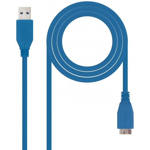 Nanocable Cable USB-A 3.0 Macho a Micro-USB 3.0 Macho 1m - Color Azul