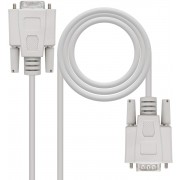 Nanocable Cable Serie RS232 DB9 Macho a DB9 Hembra 1.80m - Color Beige